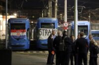 Zagreb: Štrajk vozača ZET-a, vozači tramvaji stoje na Remizi