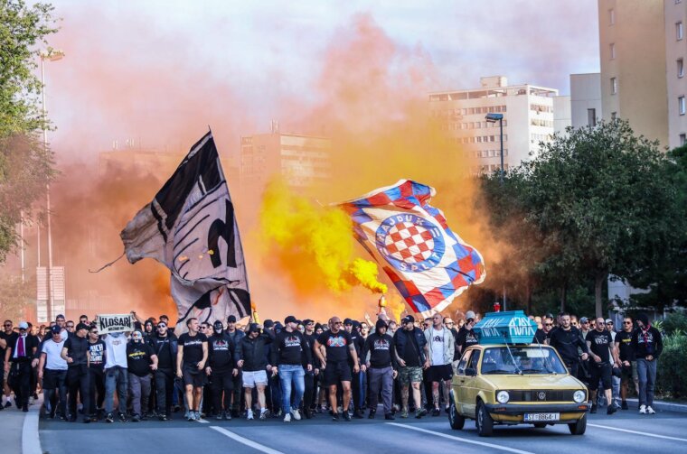 Split: Korteo Torcide prema stadionu Poljud