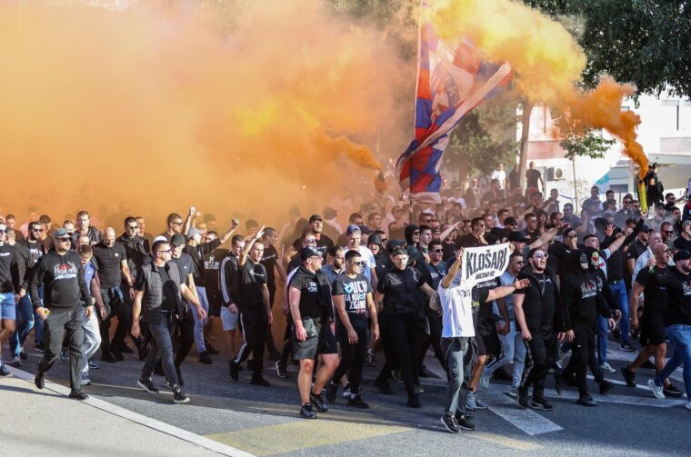 Split: Korteo Torcide prema stadionu Poljud