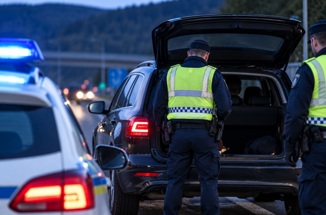 Twilight Highway Inspection Stop Twilight Highway Inspection Stop
