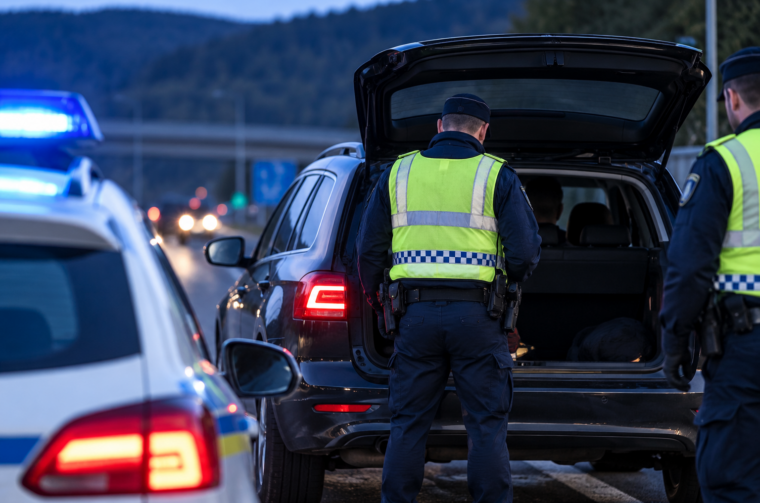 Twilight Highway Inspection Stop